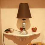 #lampada #tornita #argento #paralume #paralume marrone